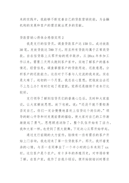 贷款营销心得体会感悟实用.docx