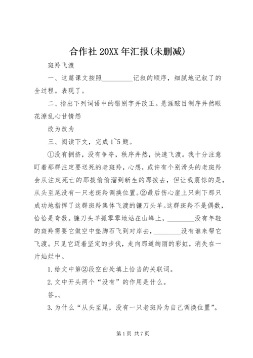 合作社20XX年汇报(未删减) (5).docx