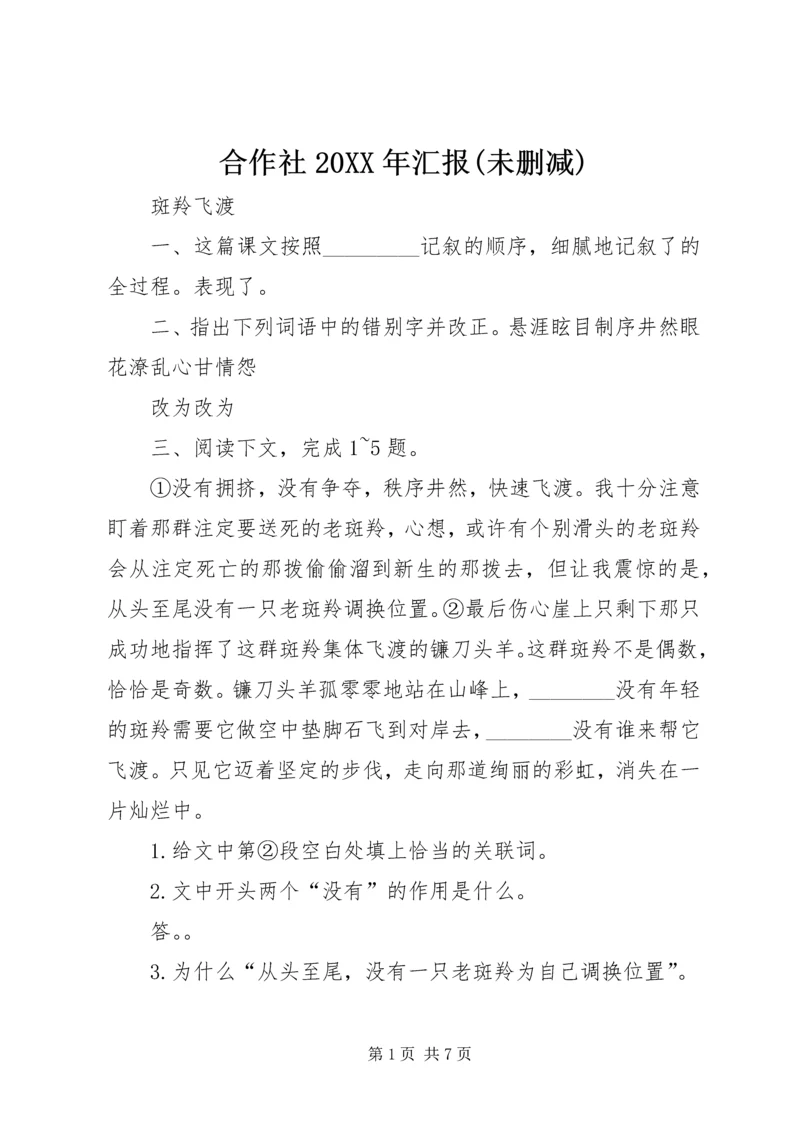 合作社20XX年汇报(未删减) (5).docx