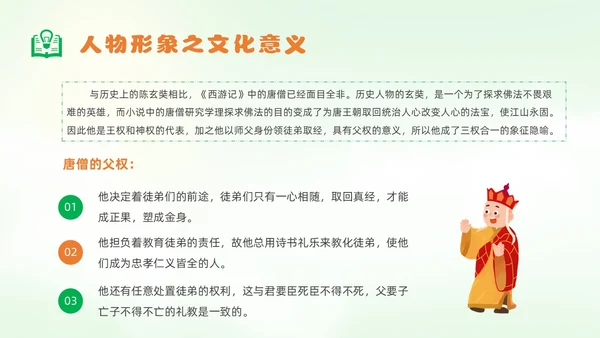 绿色卡通风西游记人物课件