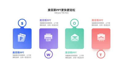 简约风SWOT分析并列关系4项商务PPT
