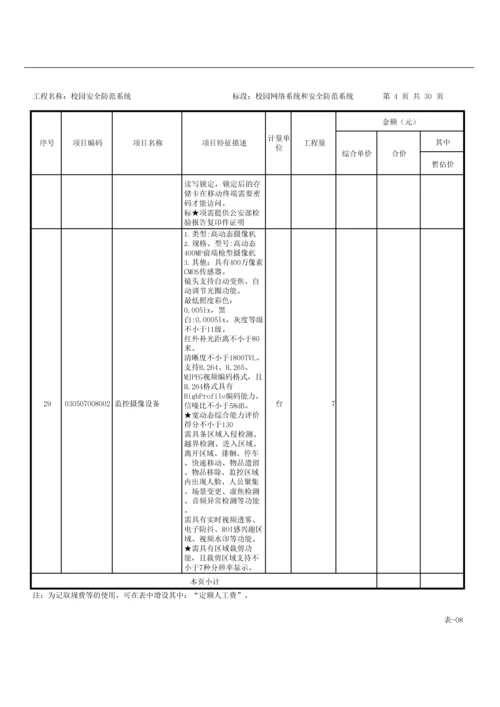 校园安全防范系统工程量清单.docx