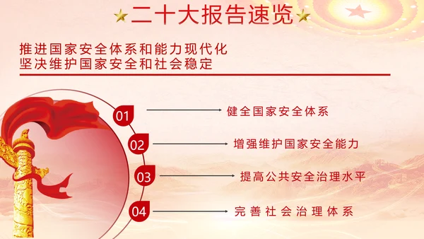 红色党代表大会报告速览解读PPT模板