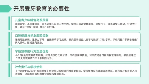 绿色插画风爱牙日宣传PPT模板
