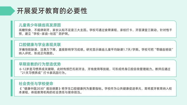 绿色插画风爱牙日宣传PPT模板