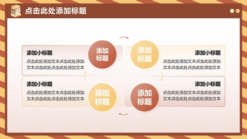 棕黄色卡通风格暑假生活汇报PPT模板