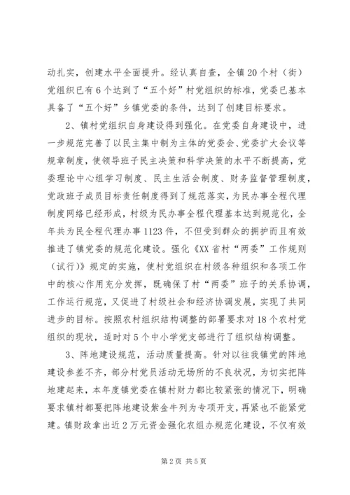 乡镇年度农村党组织工作总结.docx