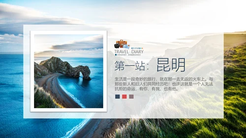 旅行日记旅游相册通用PPT模板
