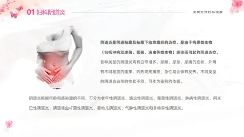 粉色温馨实拍关注女性妇科健康妇科疾病知识讲座PPT