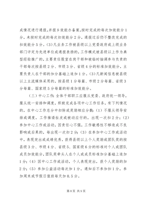 乡镇某年度干部管理考核方案.docx