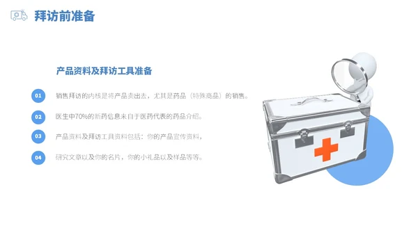 蓝白色立体风医药代表销售经营分享PPT经验分享