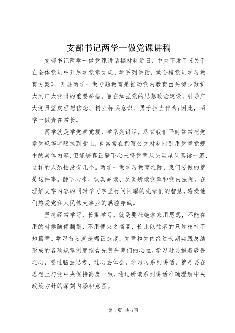 支部书记两学一做党课讲稿.docx