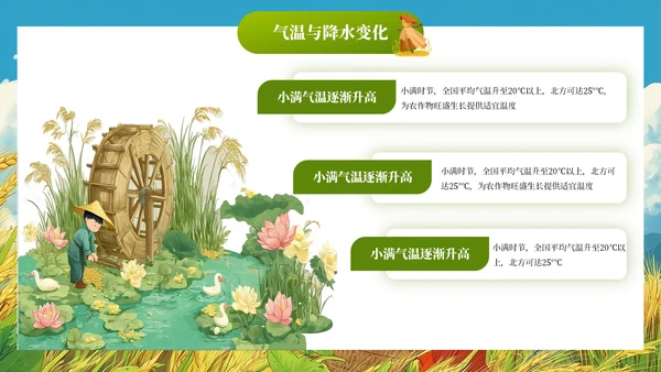 小满节气插画风教育通用模板PPT模板