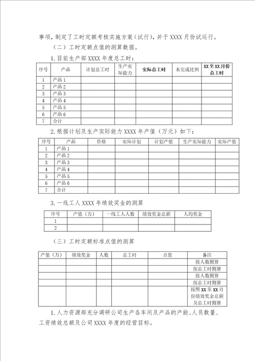 工时定额考核实施方案共6页