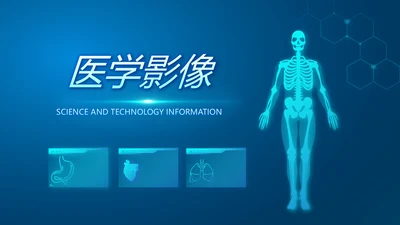 蓝色医学影像数字化医疗技术工作总结动态PPT