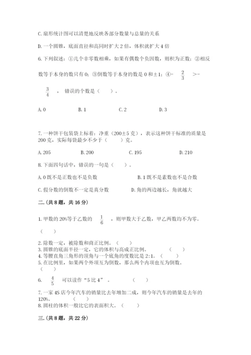 小学数学六年级下册竞赛试题【夺冠系列】.docx