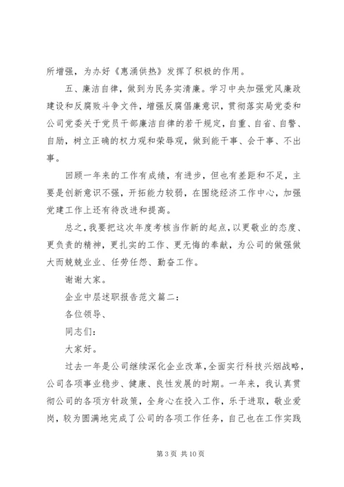 企业中层述职报告精选精编.docx