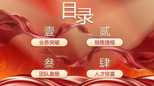 红色奢华喜庆战鼓战报汇报PPT模板