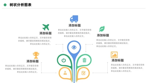 扁平简约可视化树状数据分析图表PPT