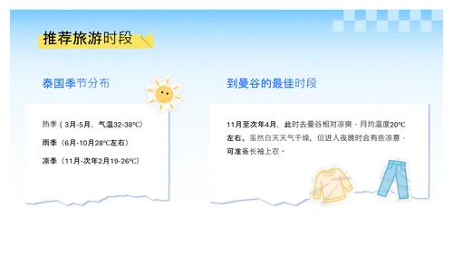 黄蓝色贴纸风泰国旅游攻略