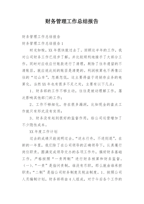 财务管理工作总结报告.docx