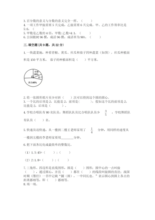 小学数学六年级上册期末考试试卷及参考答案【实用】.docx