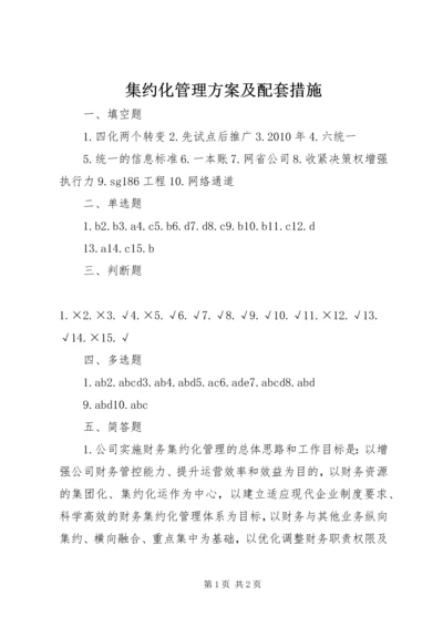 集约化管理方案及配套措施 (2).docx