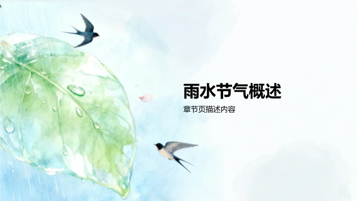 二十四节气雨水PPT模板