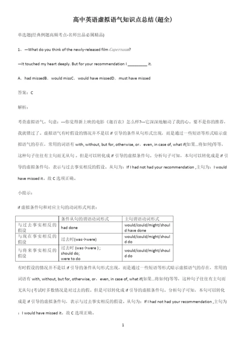 高中英语虚拟语气知识点总结(超全).docx