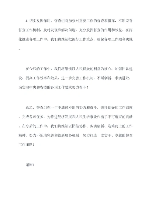 督查组长述职报告