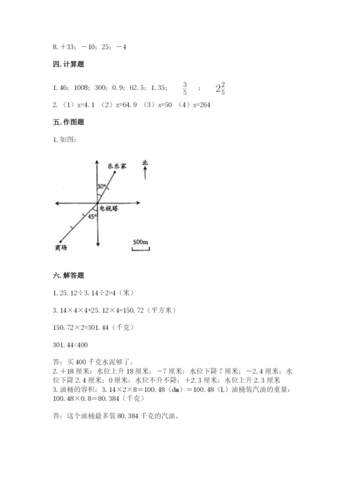 人教版六年级下册数学期末测试卷含答案（完整版）.docx