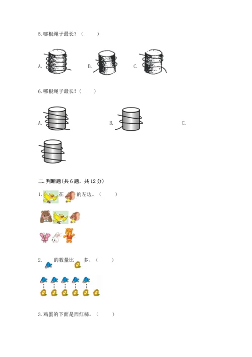 一年级上册数学期中测试卷（夺分金卷）.docx