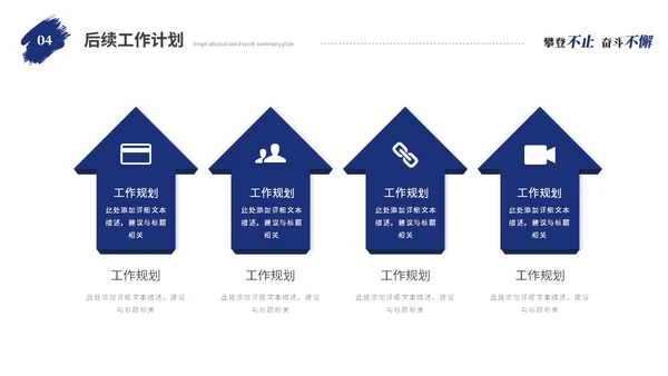 蓝色励志攀登笔刷风年度工作总结工作汇报述职报告ppt模板
