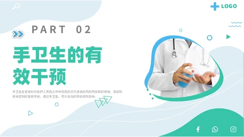 商务简约实图医疗医生护士手卫生依从性护理培训教学模板