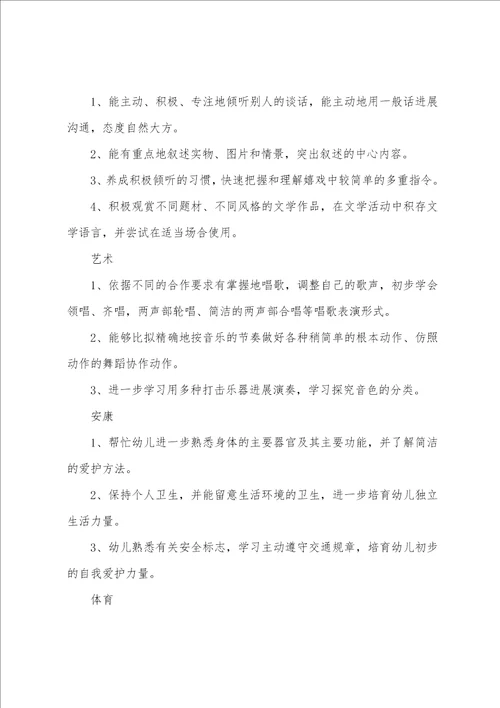 大班教育教学计划