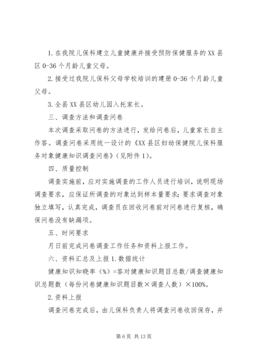 镇健康知识知晓率调查方案(1).docx