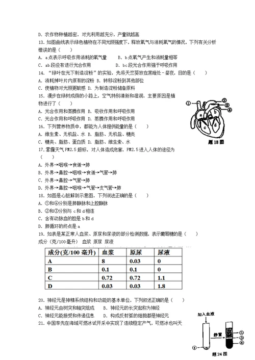 2017广东省生物中考(共24页)