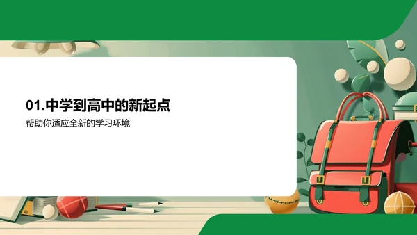 高中新生成功适应攻略PPT模板