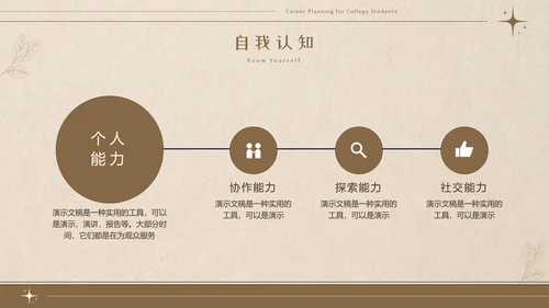 美拉德色大学生职业生涯规划PPT模板