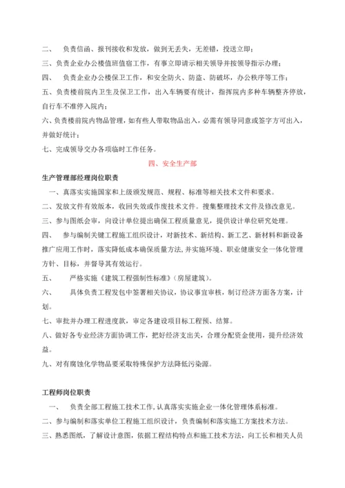 经典建筑公司一般部门设置与岗位基础职责.docx