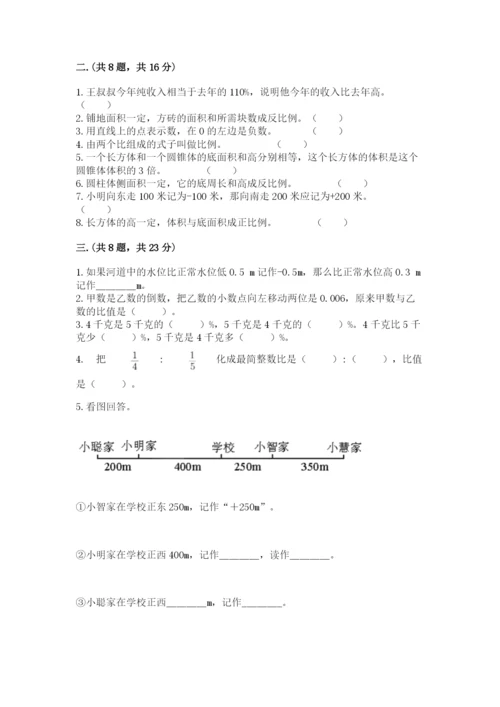 人教版小升初数学模拟试卷及参考答案（能力提升）.docx