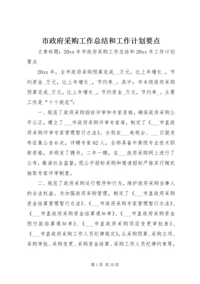 市政府采购工作总结和工作计划要点.docx