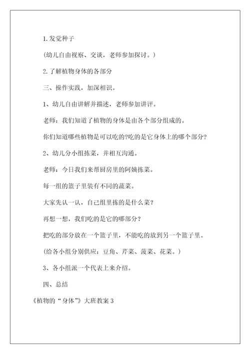 2022《植物的“身体》大班教案