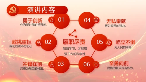 红色党建党支部述职报告动态PPT党课