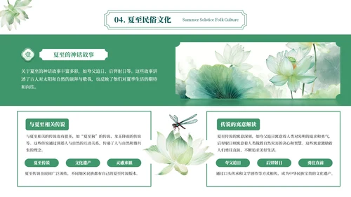 绿色简约二十四节气之夏至PPT模板