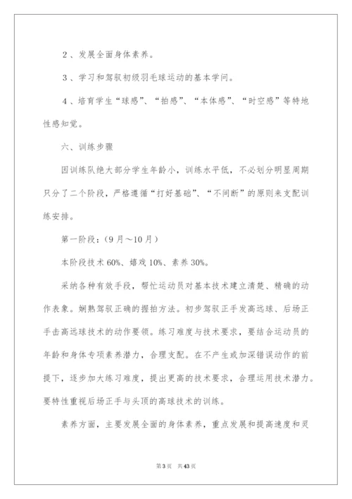 2022羽毛球教学计划.docx