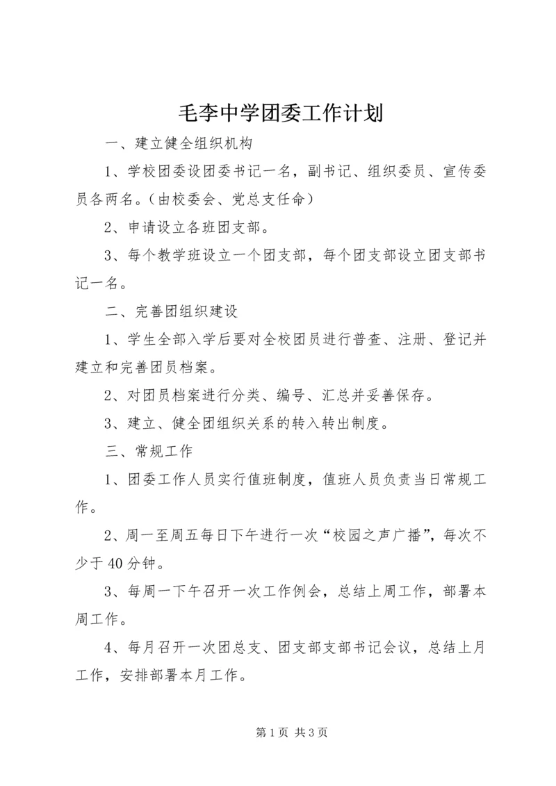 毛李中学团委工作计划 (2).docx