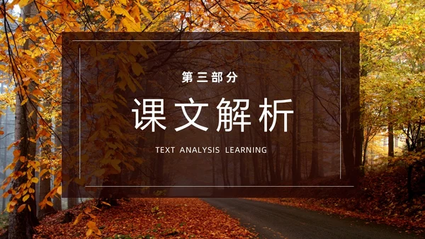 橙色简约实拍未选择的路PPT七年级语文下册PPT模板