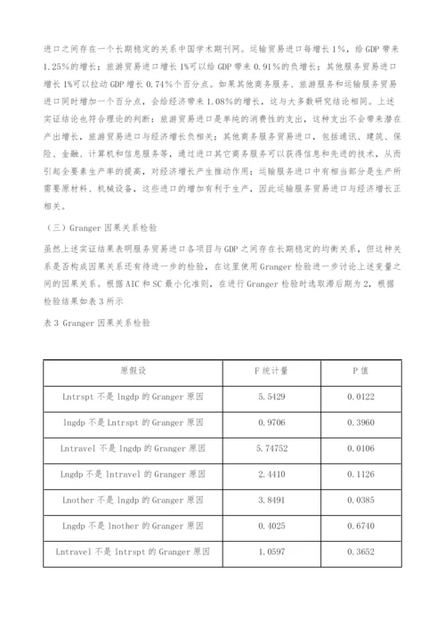 中国服务贸易进口结构与经济增长的实证分析-贸易逆差.docx