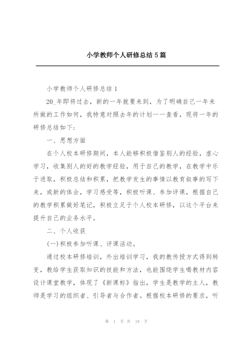 小学教师个人研修总结5篇.docx